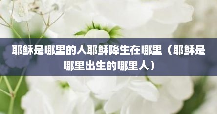 耶稣是哪里的人耶稣降生在哪里（耶稣是哪里出生的哪里人）