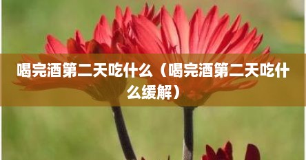 喝完酒第二天吃什么（喝完酒第二天吃什么缓解）