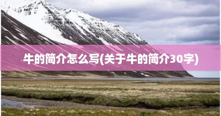 牛的简介怎么写(关于牛的简介30字)