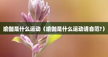 瑜伽是什么运动（瑜伽是什么运动请自范?）