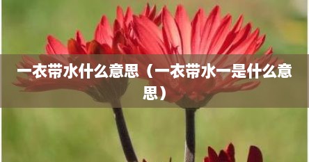 一衣带水什么意思（一衣带水一是什么意思）
