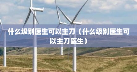 什么级别医生可以主刀（什么级别医生可以主刀医生）