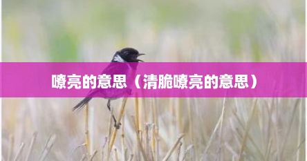 嘹亮的意思（清脆嘹亮的意思）