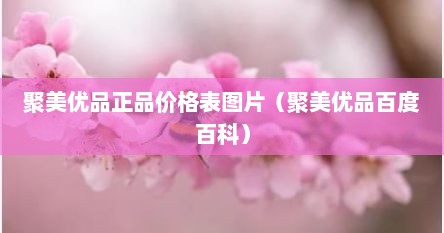 聚美优品正品价格表图片（聚美优品百度百科）