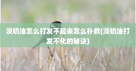 淡奶油怎么打发不起来怎么补救(淡奶油打发不化的秘诀)