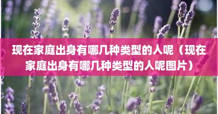 现在家庭出身有哪几种类型的人呢（现在家庭出身有哪几种类型的人呢图片）