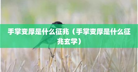 手掌变厚是什么征兆（手掌变厚是什么征兆玄学）