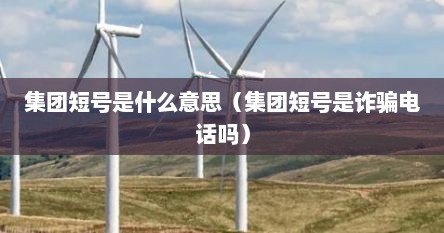 集团短号是什么意思（集团短号是诈骗电话吗）