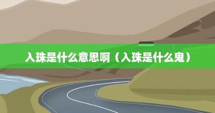 入珠是什么意思啊（入珠是什么鬼）