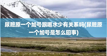 尿胆原一个加号跟喝水少有关系吗(尿胆原一个加号是怎么回事)