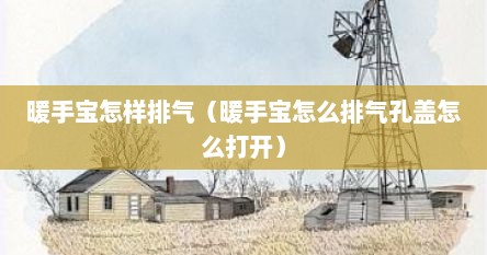 暖手宝怎样排气（暖手宝怎么排气孔盖怎么打开）