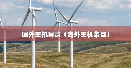 国外主机导购（海外主机条目）