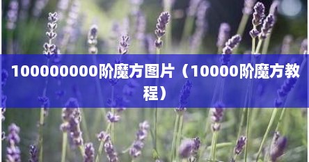100000000阶魔方图片（10000阶魔方教程）