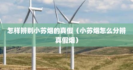 怎样辨别小苏烟的真假（小苏烟怎么分辨真假烟）