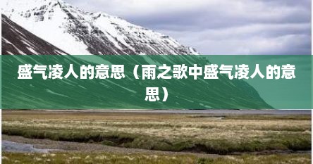 盛气凌人的意思（雨之歌中盛气凌人的意思）