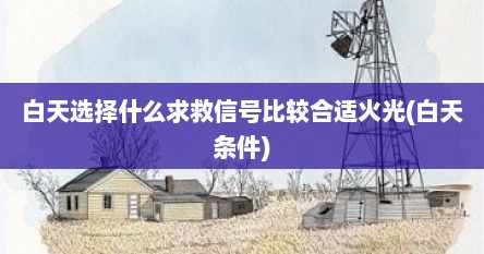 白天选择什么求救信号比较合适火光(白天条件)