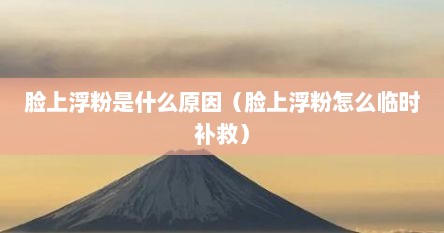 脸上浮粉是什么原因（脸上浮粉怎么临时补救）