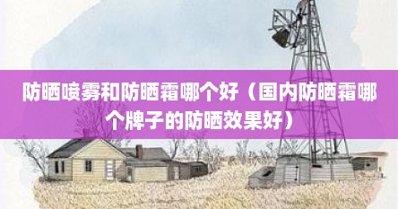 防晒喷雾和防晒霜哪个好（国内防晒霜哪个牌子的防晒效果好）