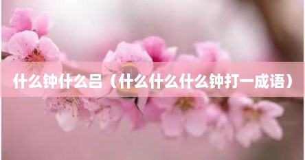 什么钟什么吕（什么什么什么钟打一成语）