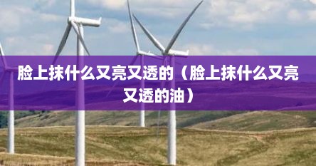 脸上抹什么又亮又透的（脸上抹什么又亮又透的油）