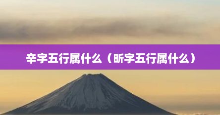 辛字五行属什么（昕字五行属什么）
