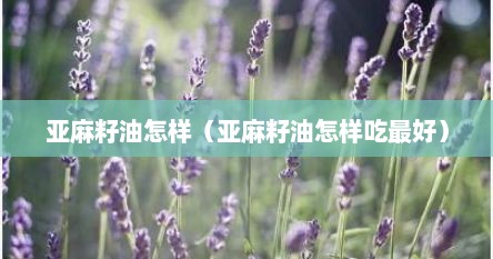 亚麻籽油怎样（亚麻籽油怎样吃最好）