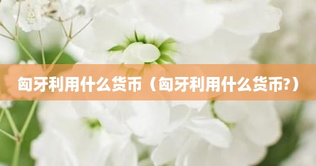 匈牙利用什么货币（匈牙利用什么货币?）