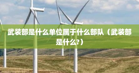 武装部是什么单位属于什么部队（武装部是什么?）