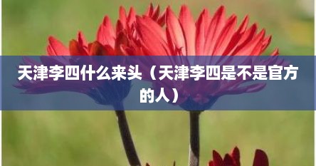 天津李四什么来头（天津李四是不是官方的人）