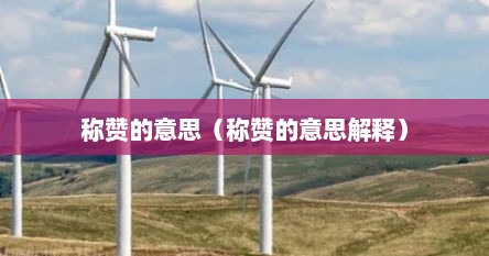 称赞的意思（称赞的意思解释）