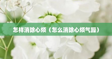 怎样消除心烦（怎么消除心烦气躁）