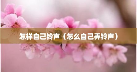 怎样自己铃声（怎么自己弄铃声）