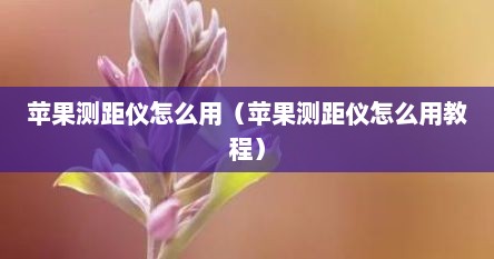 苹果测距仪怎么用（苹果测距仪怎么用教程）