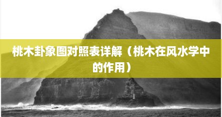 桃木卦象图对照表详解（桃木在风水学中的作用）