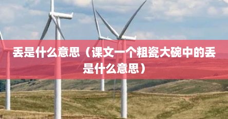 丢是什么意思（课文一个粗瓷大碗中的丢是什么意思）