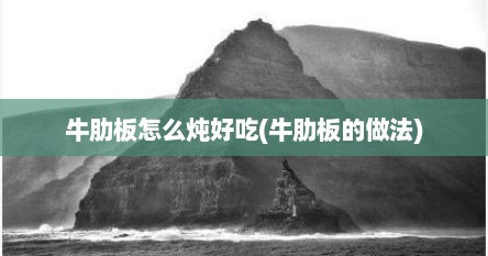 牛肋板怎么炖好吃(牛肋板的做法)