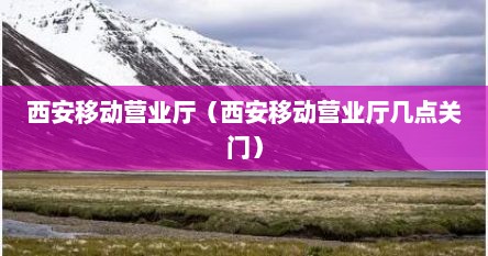 西安移动营业厅（西安移动营业厅几点关门）