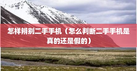 怎样辨别二手手机（怎么判断二手手机是真的还是假的）