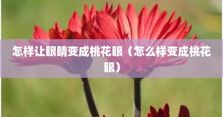 怎样让眼睛变成桃花眼（怎么样变成桃花眼）