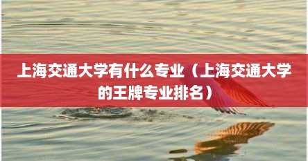上海交通大学有什么专业（上海交通大学的王牌专业排名）