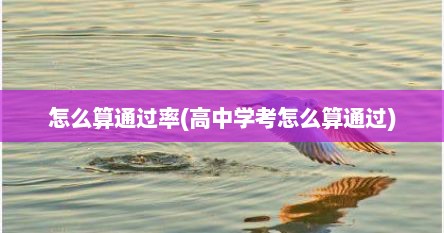 怎么算通过率(高中学考怎么算通过)