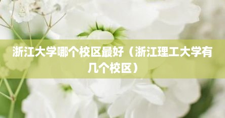 浙江大学哪个校区最好（浙江理工大学有几个校区）