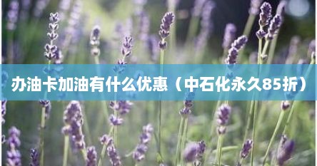 办油卡加油有什么优惠（中石化永久85折）