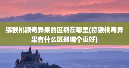 猕猴桃跟奇异果的区别在哪里(猕猴桃奇异果有什么区别哪个更好)