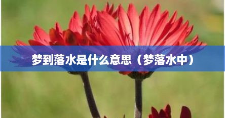 梦到落水是什么意思（梦落水中）