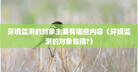 环境监测的对象主要有哪些内容（环境监测的对象包括?）