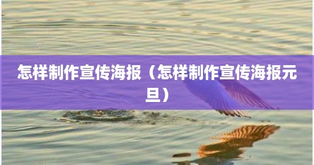 怎样制作宣传海报（怎样制作宣传海报元旦）