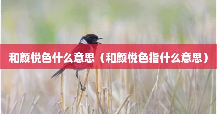 和颜悦色什么意思（和颜悦色指什么意思）