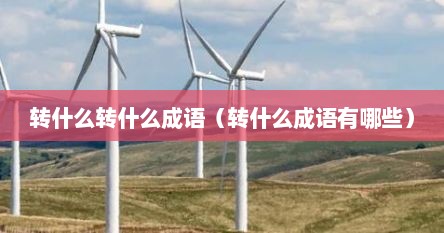 转什么转什么成语（转什么成语有哪些）
