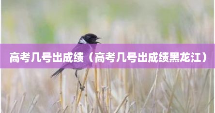 高考几号出成绩（高考几号出成绩黑龙江）